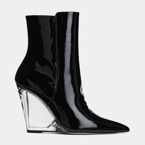 Stuart Weitzman Lucite 100 Wedge Heel Boots in Black, Size EU36.5 US6 New in Box